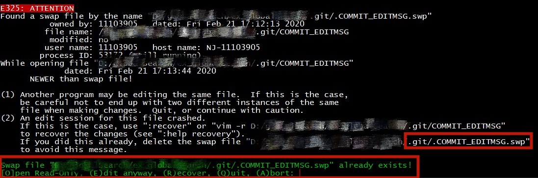 Found a swap file by the name filename