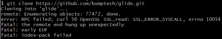 git 报错 fatal: index-pack failed