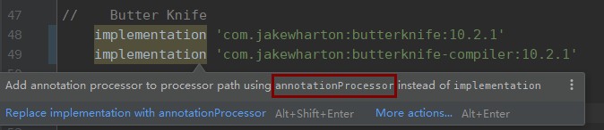 annotationProcessor:Annotation processors must be explicitly declared ...