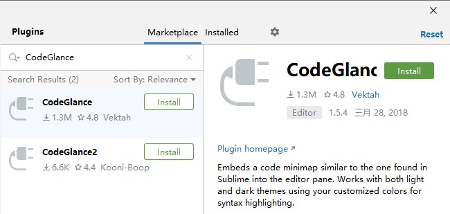 代码缩略地图插件CodeGlance