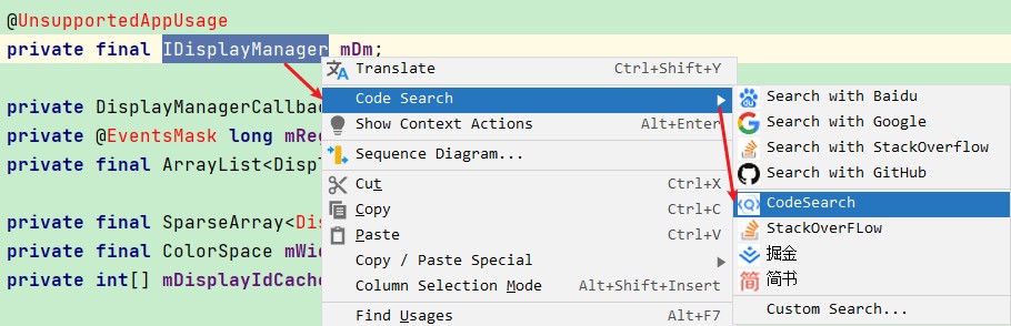 一键搜索插件：CodeSearch​