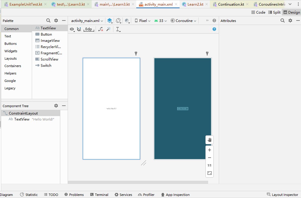 AndroidStudio布局打开默认分栏设置